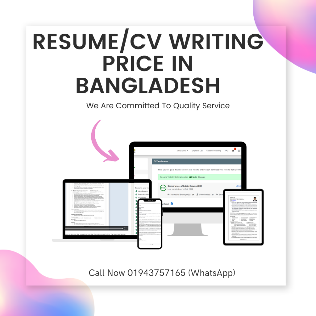 CV Writing Price Bangladesh